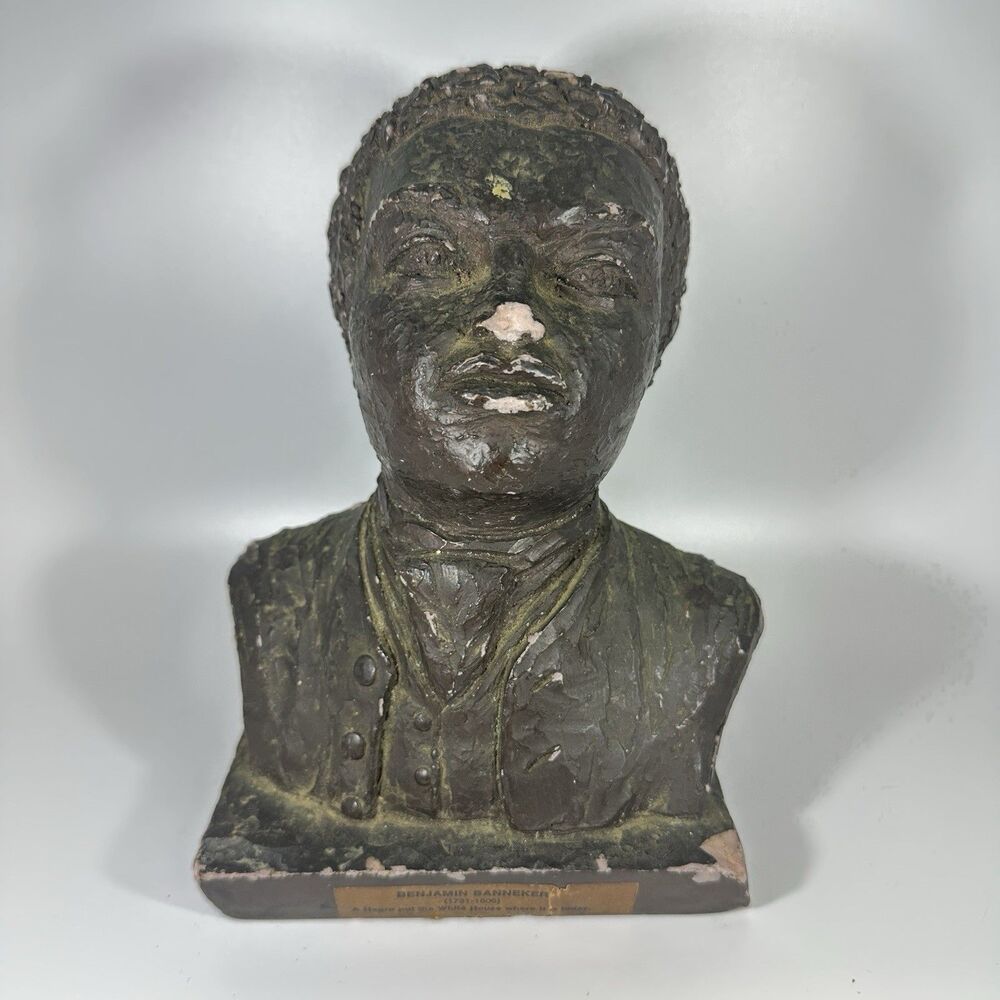 Vtg Inge Hardison 1968 Benjamin Banneker Bust African American Art READ